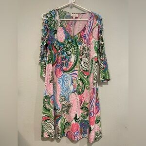 Colorful Paisley Print Dress